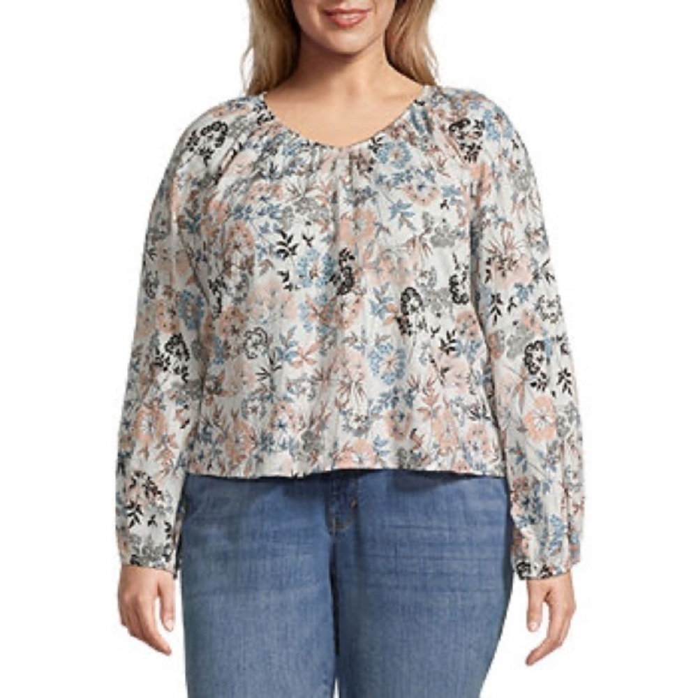 NWT a.n.a Womens V Neck Long Sleeve Blouse Size PXL
